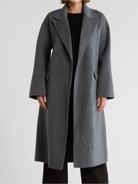 NWT Theory Oaklane DF Wool & Cashmere Coat in Dark Melange